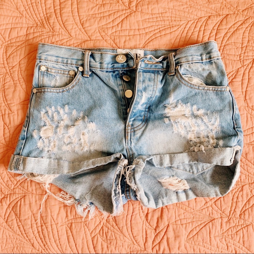 🧡💛One Teaspoon Hawks Denim Shorts💛🧡